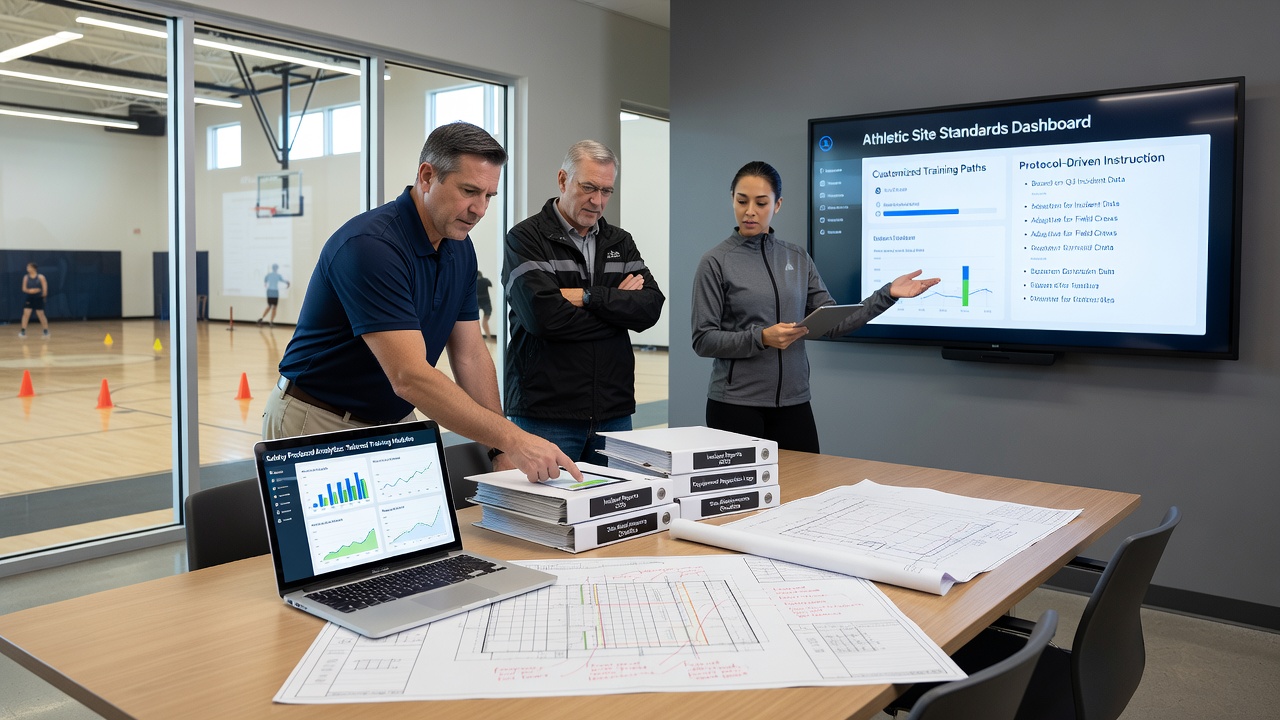 Training session in progress where instructors use protocol data to demonstrate specific maintenance procedures
